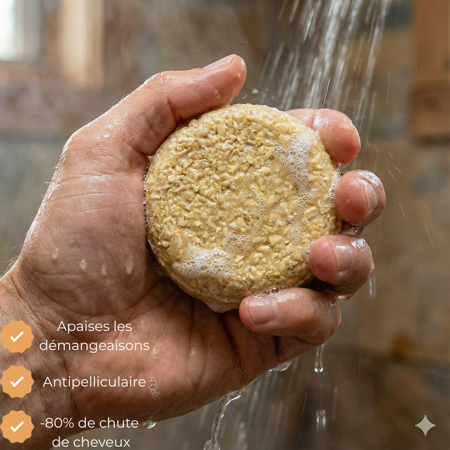 Shampoing Solide Gingembre Bio – Densifiant & Stimulant – Volume & Anti-Casse