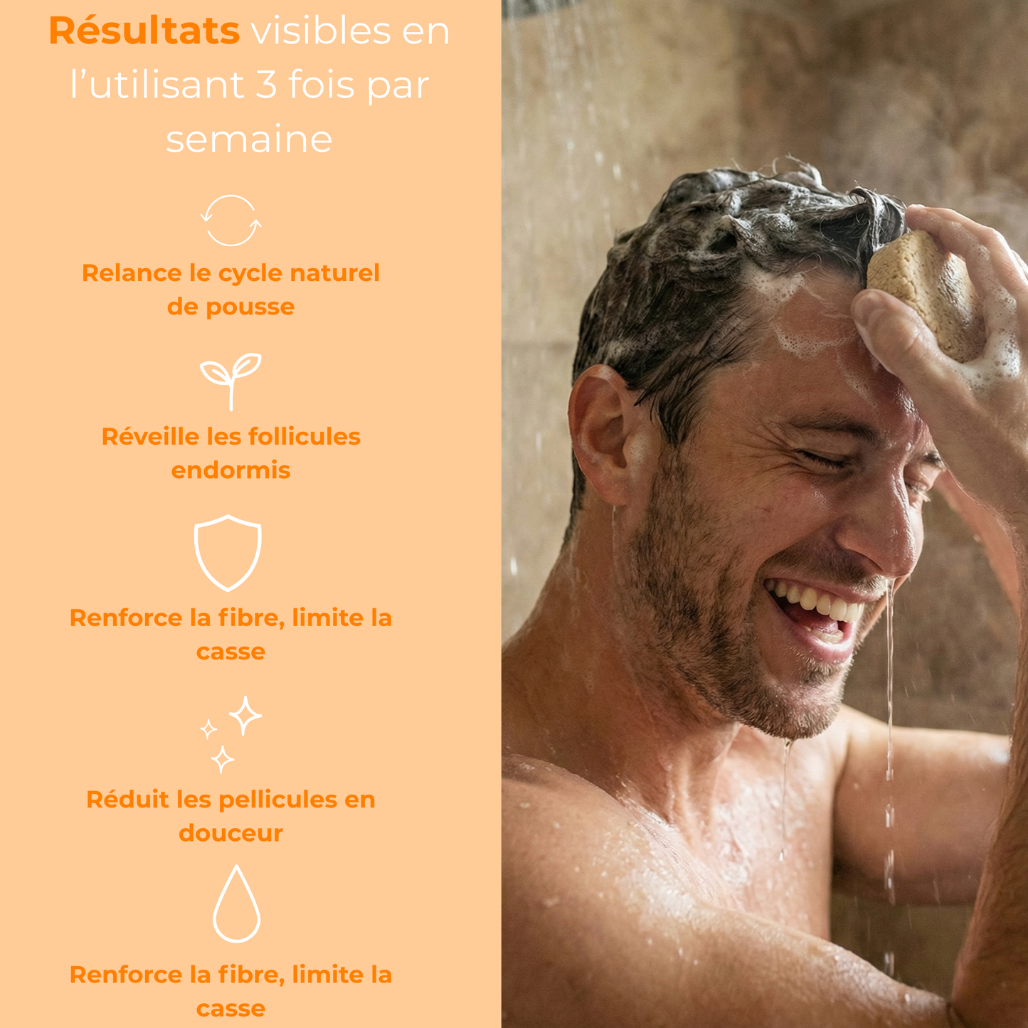 Shampoing Solide Gingembre Bio – Densifiant & Stimulant – Volume & Anti-Casse