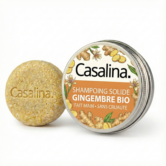 Shampoing Solide Gingembre Bio – Densifiant & Stimulant – Volume & Anti-Casse
